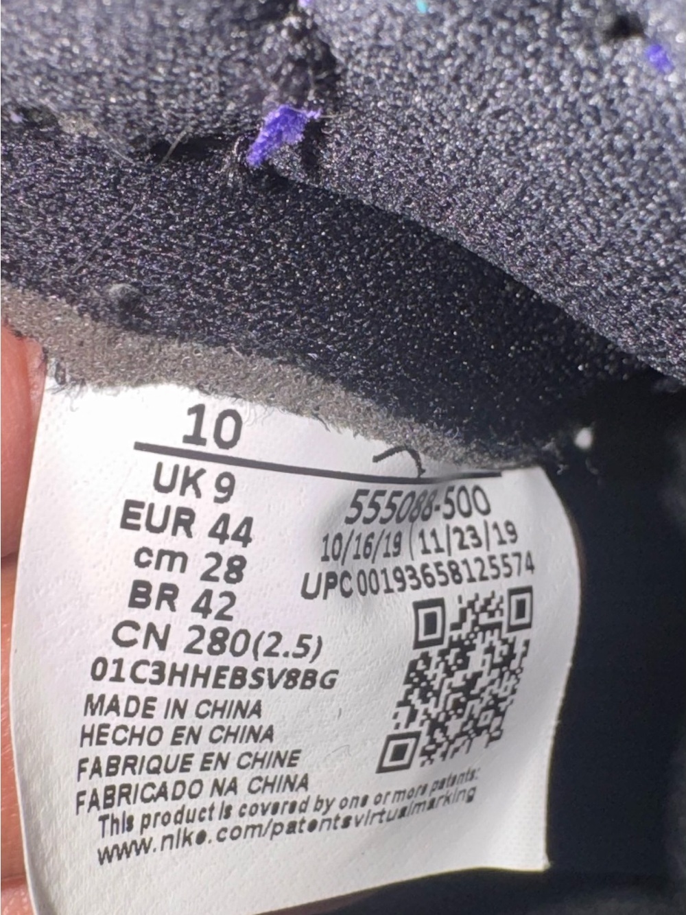 Nike Air Jordan 1 High Men’s Sneakers - Purple/White/Black - Picture 2 of 10